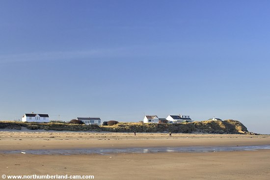 Homes overlooking the north end of the Beach at Low Hauxley.