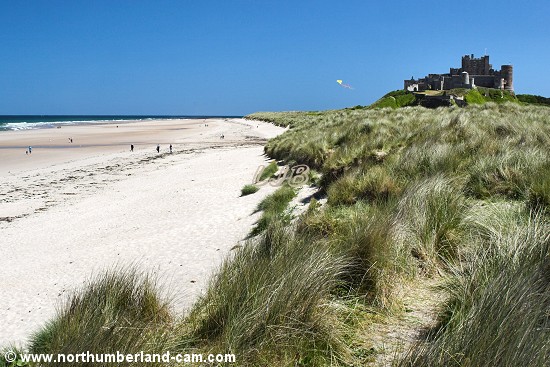 Bamburgh Beach and Castle.