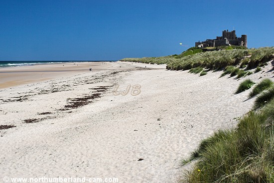 Bamburgh Beach and Castle.