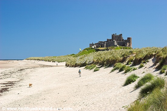 Bamburgh Beach and Castle.