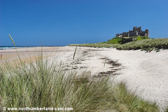 Bamburgh Beach and Castle.